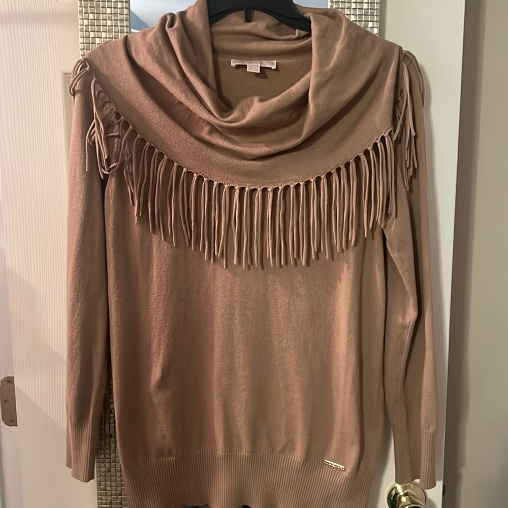 Michael Kors Fringe gold/brown MK sweater